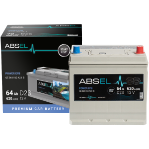 АККУМУЛЯТОР ABSEL POWER EFB 12V 64AH 620A (229*175*222) 0 (R+)