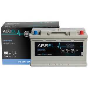 АККУМУЛЯТОР ABSEL POWER EFB 12V 80AH 750A (315*175*190) 0 (R+)
